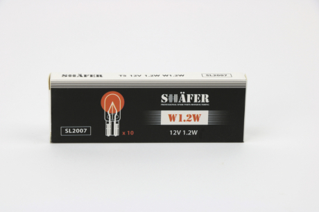 Лампа накалювання 12V 1.2W W1.2W (картонна упаковка по 10шт) SHAFER SL2007