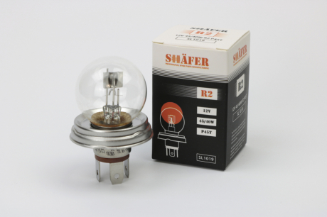Лампа галогенова R2 12V 45/40W P45T  (картонна упаковка 1шт) SHAFER SL1019