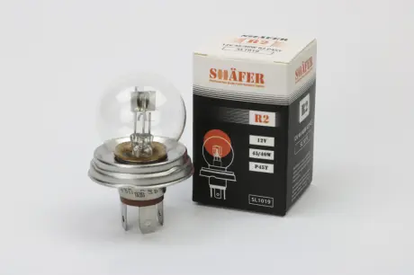 Лампа галогенова R2 12V 45/40W P45T  (картонна упаковка 1шт) SHAFER SL1019