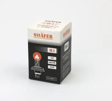 Лампа галогенова H4 12V 60/55W P45T  (картонна упаковка 1шт) SHAFER SL1004/1