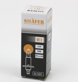 Лампа галогенова H1 24V 70W P14.5S  (картонна упаковка 1шт) SHAFER SL1201