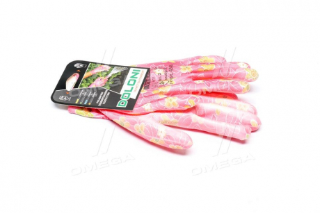 Перчатки розовый трикотаж, полиэстер, вязаный манжет, полиуретан, гладкий размер 8 DOLONI 4548