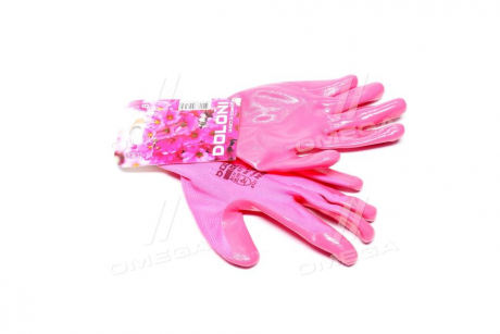 Перчатки розовый трикотаж, полиэстер, вязаный манжет, гладкий, розовый размер 8 DOLONI 4592 (фото 1)