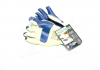 Перчатки трикотаж, хлопок, вязаный манжет, латекс, ребристый, синий размер 10 DOLONI 4502 (фото 3)