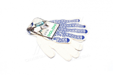 Перчатки "Волна" из ПВХ-рис. натуральный белый/синий70/30 10 класс размер 10 DOLONI 621 (фото 1)