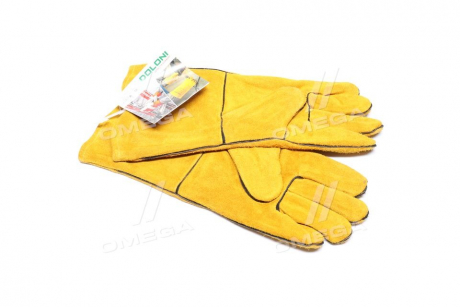 Перчатки пильные, желтые, с подкладкой, манжет крага, 36 см размер 10 DOLONI 4507
