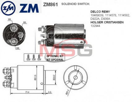 Реле втягивающего стартера Aftermarket ZM861