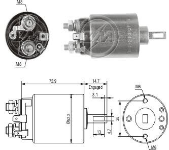 Реле втягивающего стартера Aftermarket ZM785