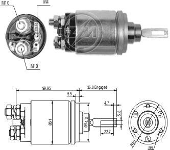 Реле втягивающего стартера Aftermarket ZM741