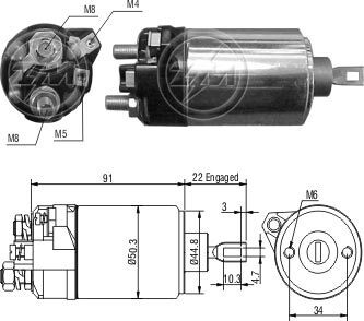 Реле втягивающего стартера Aftermarket ZM628