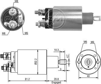 Реле втягивающего стартера Aftermarket ZM484