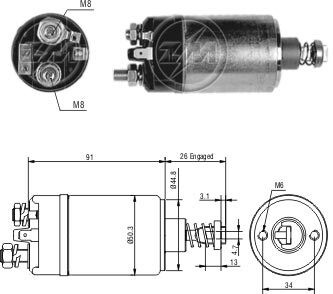 Реле втягивающего стартера Aftermarket ZM527