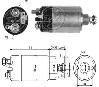 Реле втягивающего стартера Aftermarket ZM626