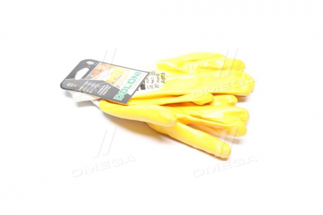 Перчатки трикотаж, хлопок, вязаный манжет, нитрил, желтый размер 10 DOLONI 4523 (фото 1)