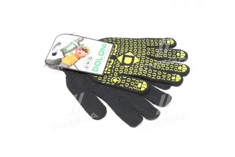 Перчатки с ПВХ рисунком черный/желтый70/30 10 класс размер 10 DOLONI 667 (фото 1)