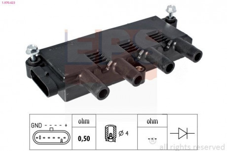 FIAT Катушка зажигания Doblo,Punto,Linea,Lancia 1.2/1.4 05- Eps 1.970.423