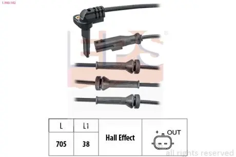 RENAULT Датчик ABS передн.Duster, Fluence,Megane,Scenic Eps 1.960.102