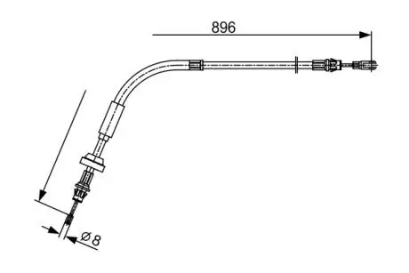 FORD Трос ручного тормоза спереди 986/630mm,896/630mm Transit,Transit Custom 12- BOSCH 1987482543
