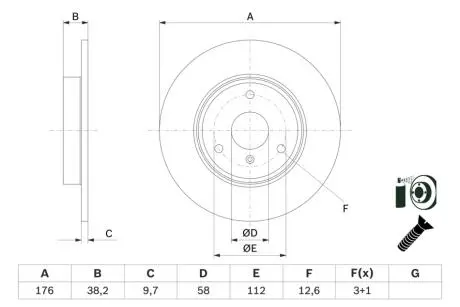 DB Тормозной диск передн Smart Fortwo -07,City-Coupe -04,Roadster -05 BOSCH 0986479E74