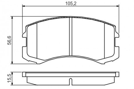 Тормозные колодки перед. MITSUBISHI Galant VI 96-03, Lancer 03- BOSCH 0986495158 (фото 1)