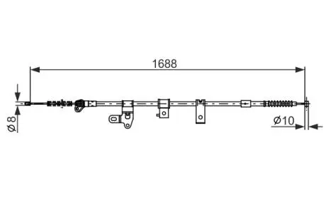 OYOTA Трос ручного тормоза зад. прав. Corola -07 BOSCH 1987482306