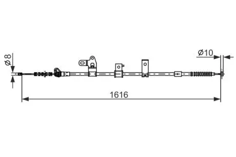TOYOTA Трос ручного тормоза зад. лев. Corola -07 BOSCH 1987482307