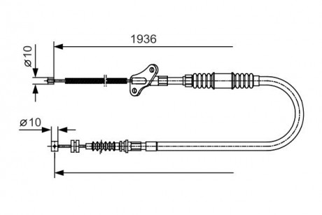 OPEL Трос ручного тормоза Frontera 92- BOSCH 1987482110