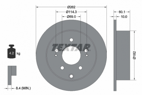 Тормозной диск TEXTAR 92269403 (фото 1)
