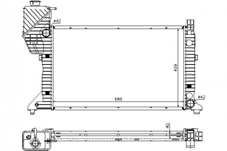 Радиатор охлаждения MERCEDES-BENZ SPRINTER SERIES B901/B902 (1995) SPRINTER 208D 2.3 STARLINE MSA2183 (фото 1)