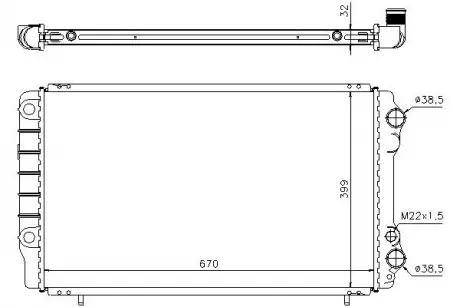 Радиатор охлаждения RENAULT TRAFIC T1100 (1981) 2.4 STARLINE RTA2155
