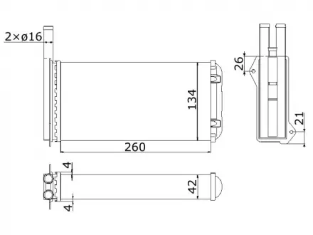 Радиатор отопления FORD ESCORT (1991) 1.6 XR3I STARLINE FD6154