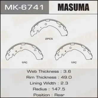 Колодка тормозная барабанная Masuma MK6741