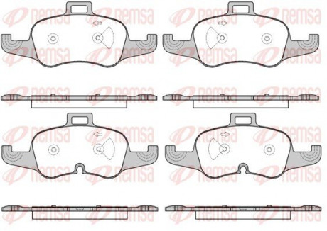 Колодки тормозные дисковые (комплект 4 шт.)) REMSA 1653.00
