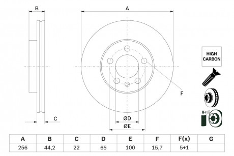 Диск гальм передн. VW Polo 17- BOSCH 0986479F32