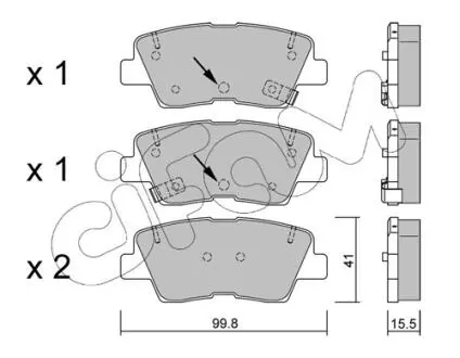 Гальмівні колодки зад. Hyundai i30/i40 11-/Kia Cee\'d 12- (akebono) CIFAM 822-886-1