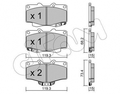 Комплект тормозных колодок CIFAM 822-129-0