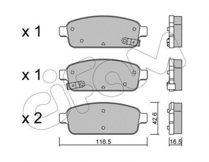 Комплект тормозных колодок CIFAM 822-840-0 (фото 1)