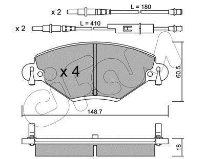 Комплект тормозных колодок CIFAM 822-331-0 (фото 1)