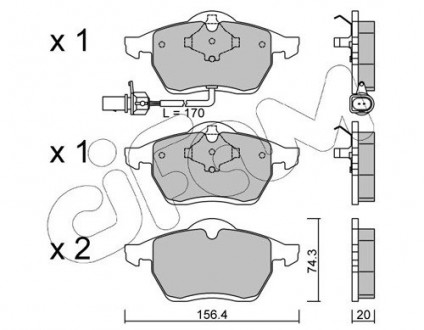 Колодки гальмівні передні T4 90-03 CIFAM 822-279-1