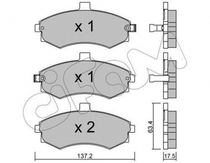 Комплект тормозных колодок CIFAM 822-504-0 (фото 1)