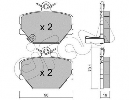 Комплект тормозных колодок CIFAM 822-341-0 (фото 1)
