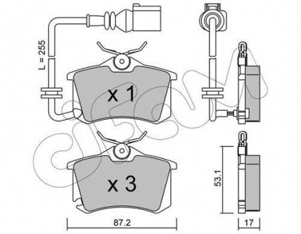 Комплект тормозных колодок CIFAM 822-100-4 (фото 1)
