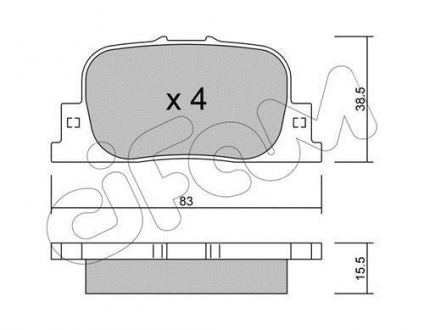Комплект тормозных колодок CIFAM 822-752-0 (фото 1)