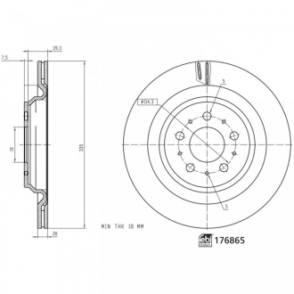 TESLA диск гальм. задній Model 3 FEBI 176865