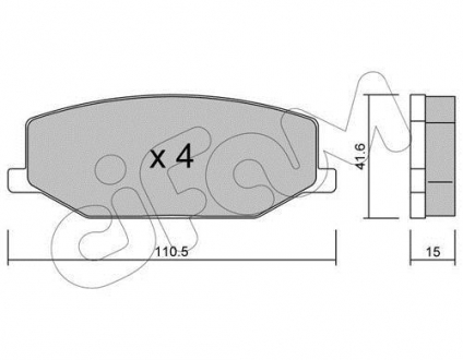 Комплект тормозных колодок CIFAM 822-097-0 (фото 1)