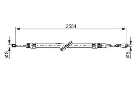 Трос ручного гальм. DB C202 BOSCH 1987477699