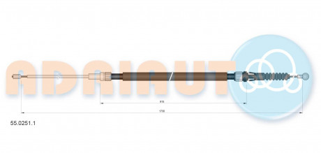 Трос ручного гальма VW PASSAT(ое 561609721A) ADRIAUTO 55.0251.1