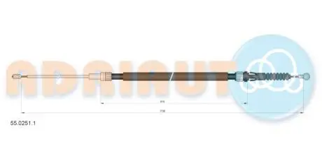 Трос ручного гальма VW PASSAT(ое 561609721A) ADRIAUTO 55.0251.1