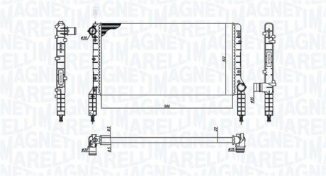 Радіатор двигуна FIAT DOBLO 1.2-1,6 MAGNETI MARELLI 350213180000 (фото 1)