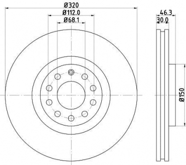 AUDI Тормозной диск передн.A4,A6 HELLA 8DD 355 107-631 (фото 1)